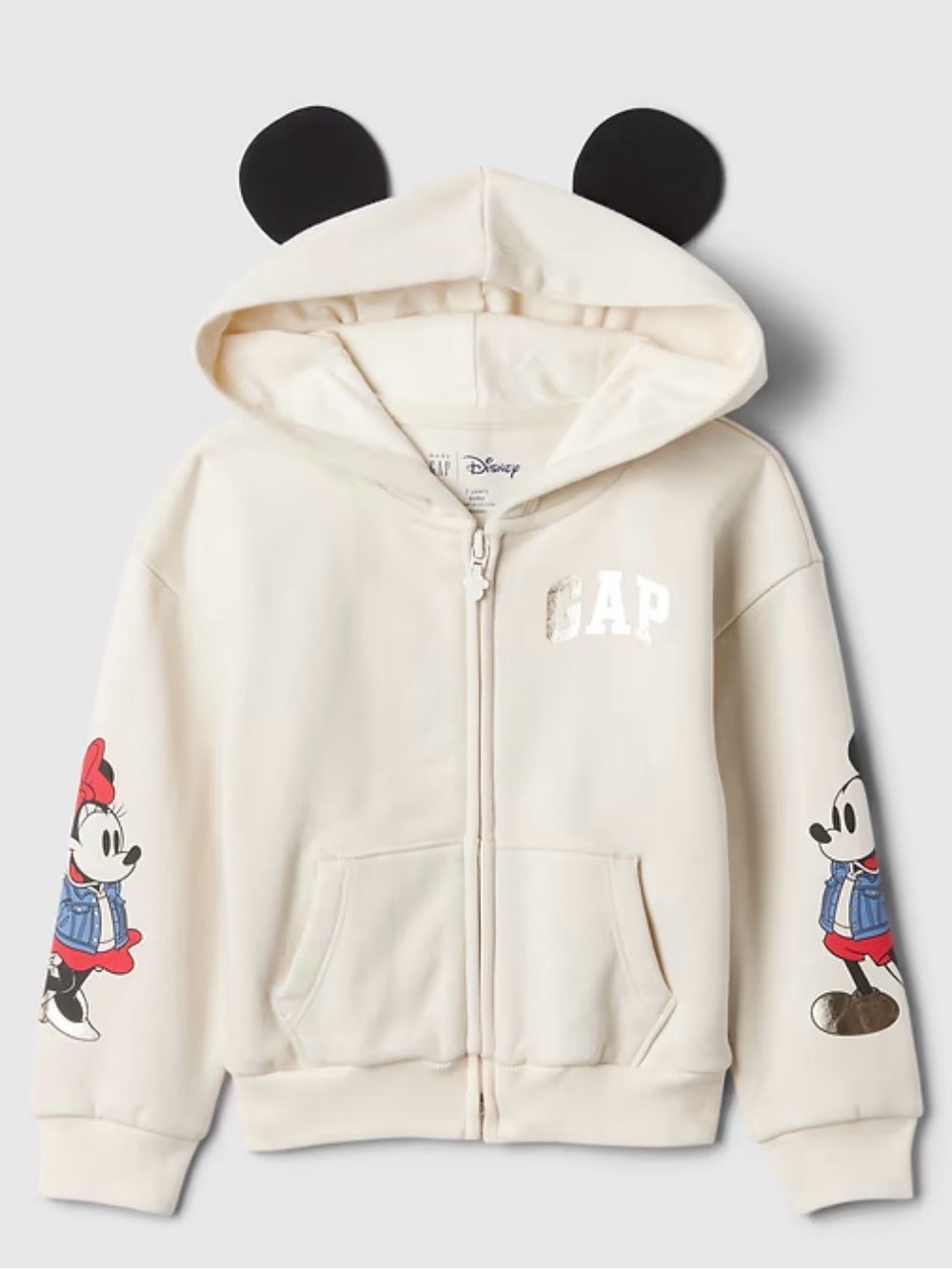 Gap × Disney Baby VintageSoft 3D Mickey & Minnie Ear Zip Hoodie